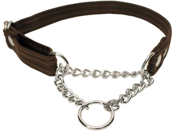 Fenriz halsbånd m kæde, 40-60cm/20mm, brun