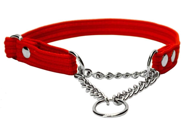 Fenriz Halsband mit Kette, 25-40cm/15mm, rot
