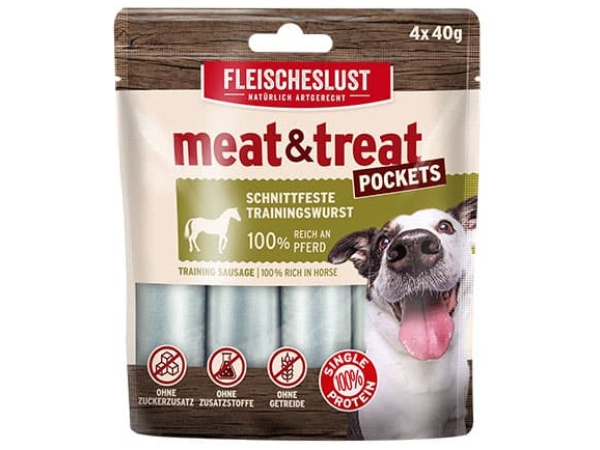 Meat & Treat pocket hest, 4x40g