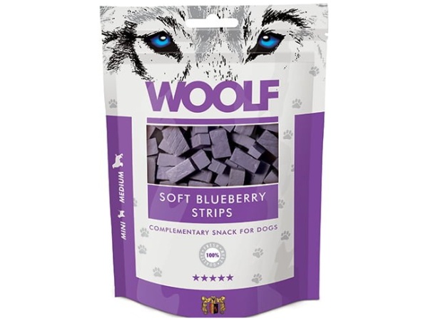 Woolf Soft Blueberry Strips 100g