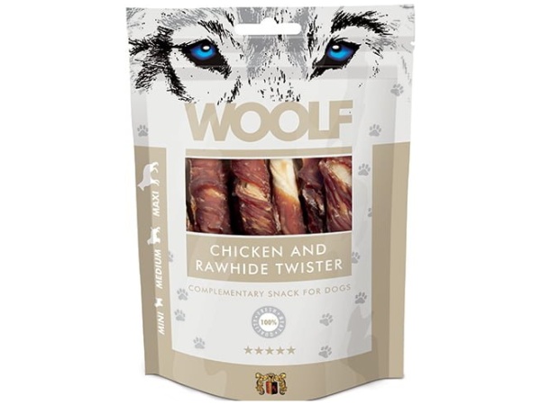 Woolf Chicken & Rawhide Twister 100g