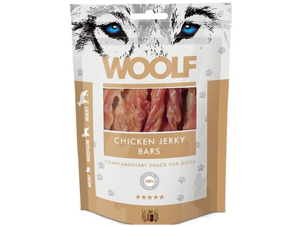 Woolf Chicken Jerky Bars 100g