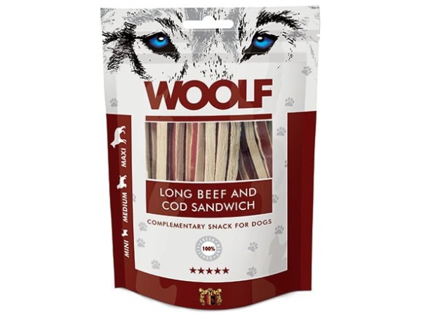 Woolf Long Beef & Cod Sandwich 100g