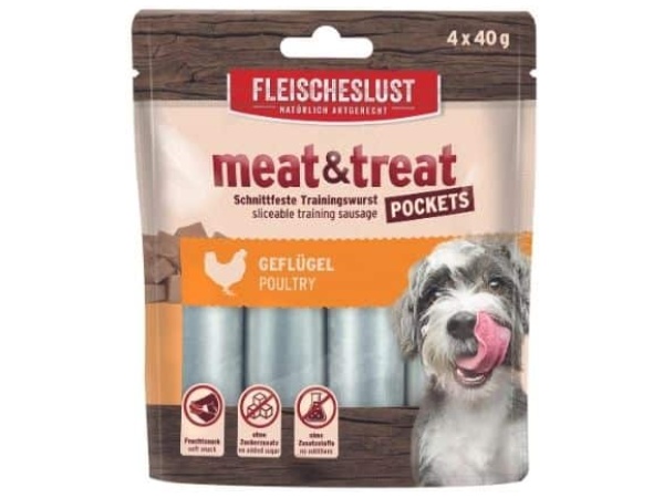 Meat & Treat pocket fjerkræ, 4x40g