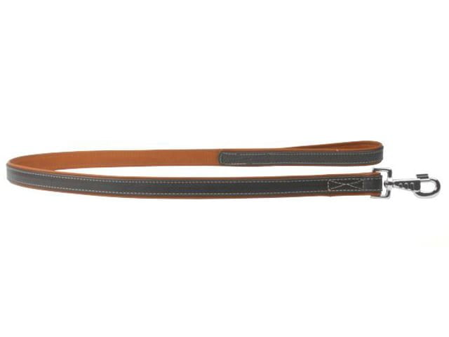 Soft læder førerline, 122cm/18mm, sort