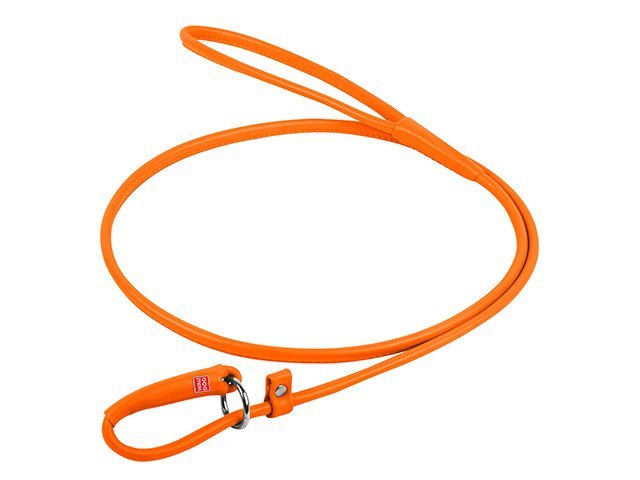 Waudog rundsyet læder udstillingsline, 135cm/6mm, orange