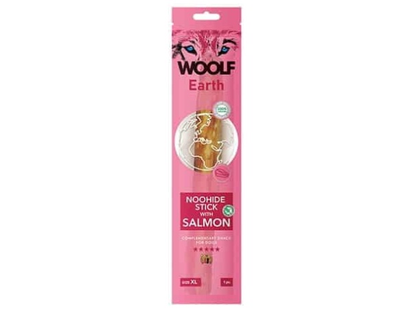 Woolf Earth Noohide sticks salmon XL, 1stk.