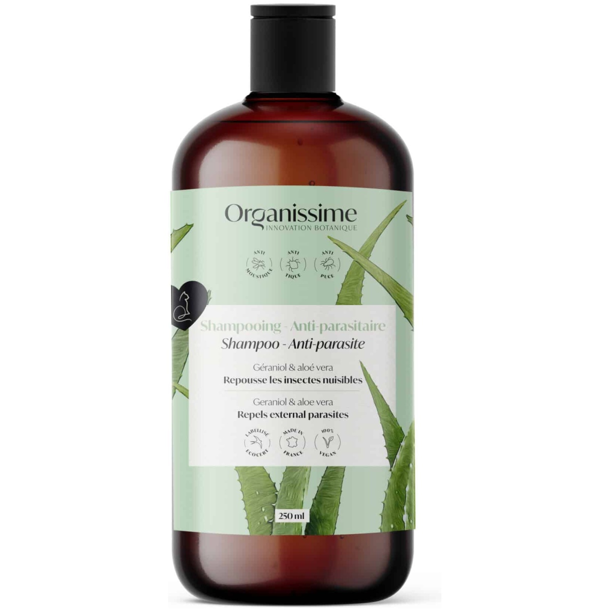 Organissime Ecocert Bio Antiparasiten Shampoo für Katzen, 250ml