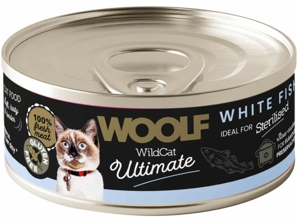 Woolf WildCat Ultimate Vådfoder, White Fish, 85g