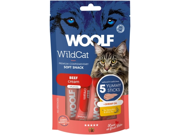 Woolf Wildcat Cream 5 Stück, Rindfleisch + Krabbenöl