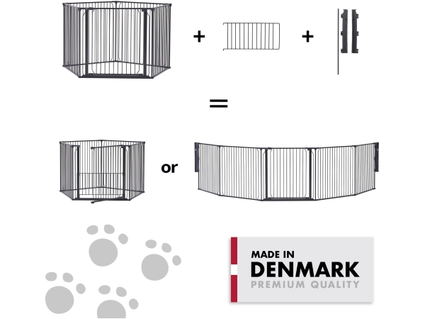 DogSpace King Mommy + Supreme PuppyStay Pen / Zimmer, Schwarz