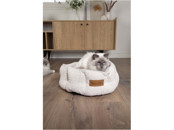 Lettino per gatti Scruffs Boucle, 45 cm, avorio