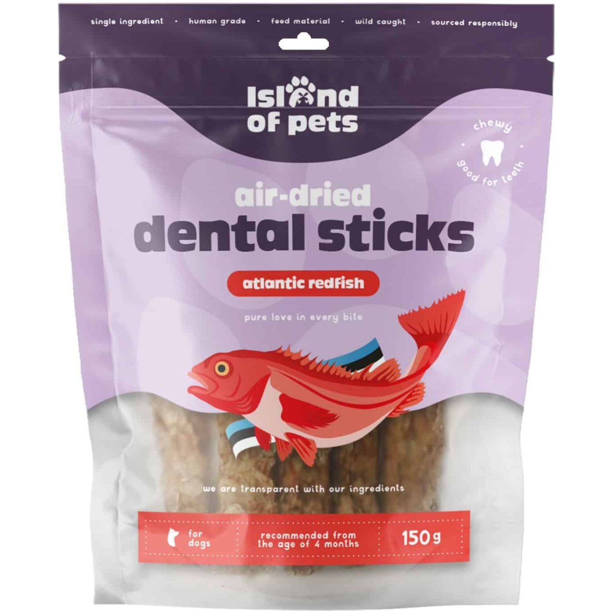 Island of Pets, Bastoncini dentali di scorfano atlantico essiccati all'aria