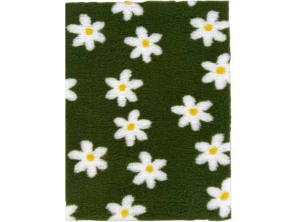 Vet Bed non-slip, 75x100cm, 22mm, Grøn m blomster
