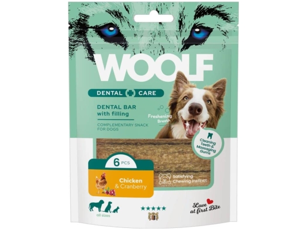 WOOLF Dental Care Chicken and Cranberry Bar 108g