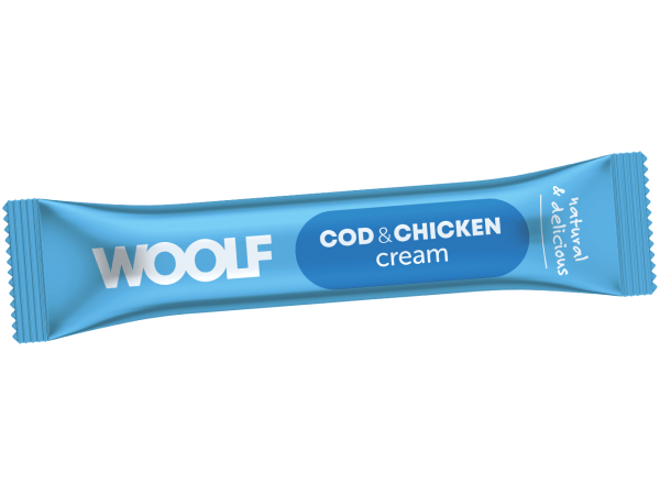 Woolf Wildcat Cream 5 stk, Cod & Chicken + Yucca-ekstrakt