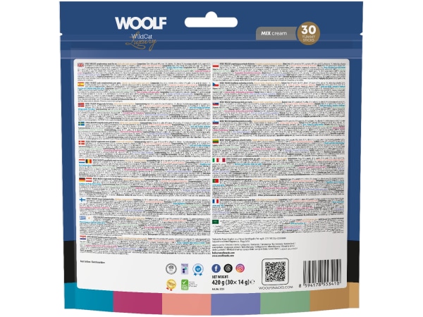 Woolf Wildcat Luxury Cat Cream 30 stk, Mixed Flavours