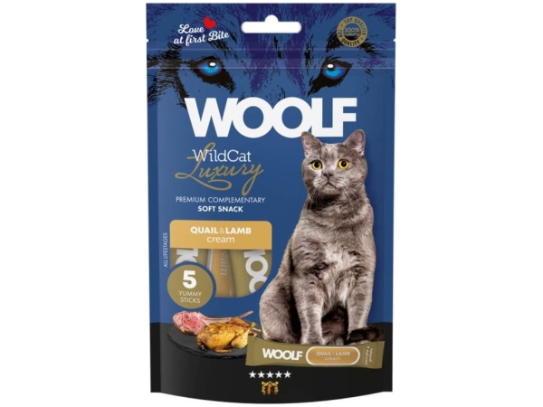 Woolf Wildcat Luxury Cat Cream 5 stk, Quail Whit Lamb