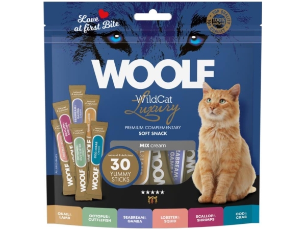 Woolf Wildcat Luxury Cat Cream 30 stk, Mixed Flavours