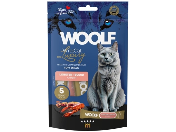 Woolf Wildcat Luxury Cat Cream 5 stk, Lobster With Squid
