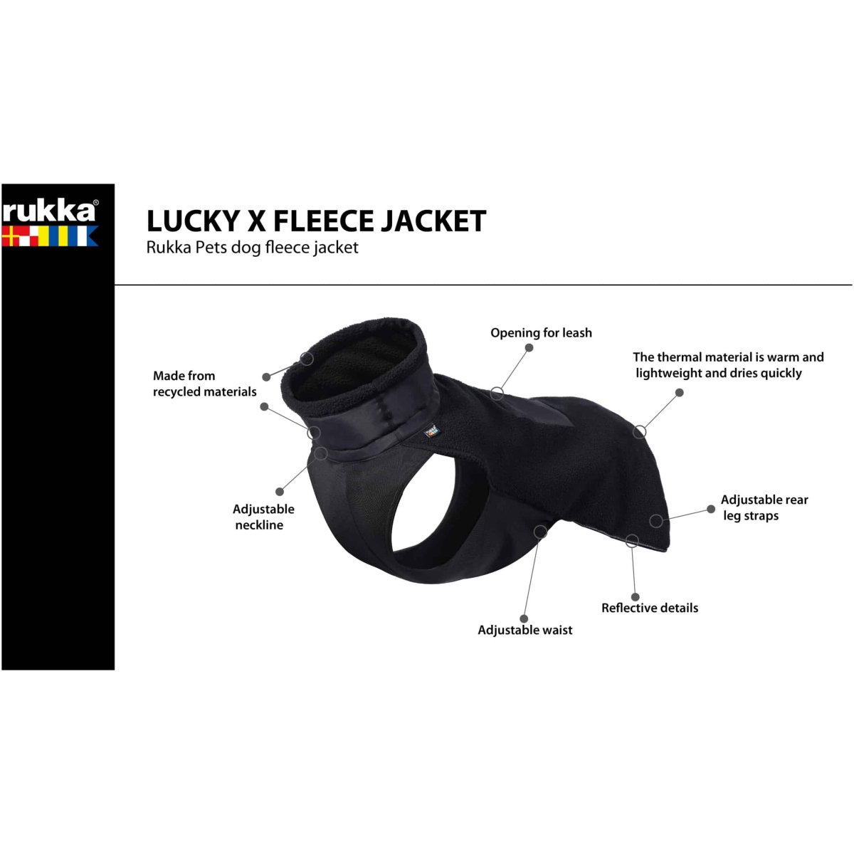 Rukka Lucky Fleece Jacket, Black - Image 6