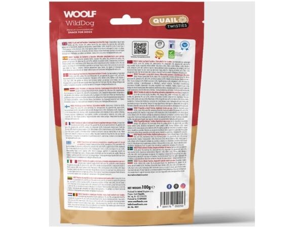 Woolf WildDog Quail & Cod Twisties 100g
