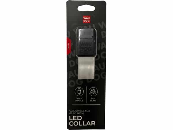 WAUDOG LED light up dog collar, RGB, Type-C, adjustable, W 25 mm, L 60 cm
