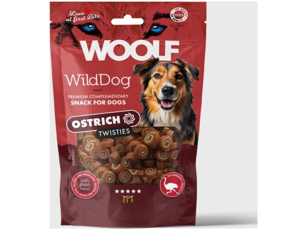 Woolf WildDog Ostrich & Cod Twisties 100g